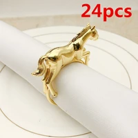 24pcslot new christmas pony napkin ring gold and silver napkin ring metal napkin buckle suitable for wedding decoration