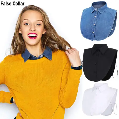 

Women Ladies Fake False Lapel Half Shirt Style Blouse Detachable Removable Collar Unisex Men Women Accessories Neck Decor