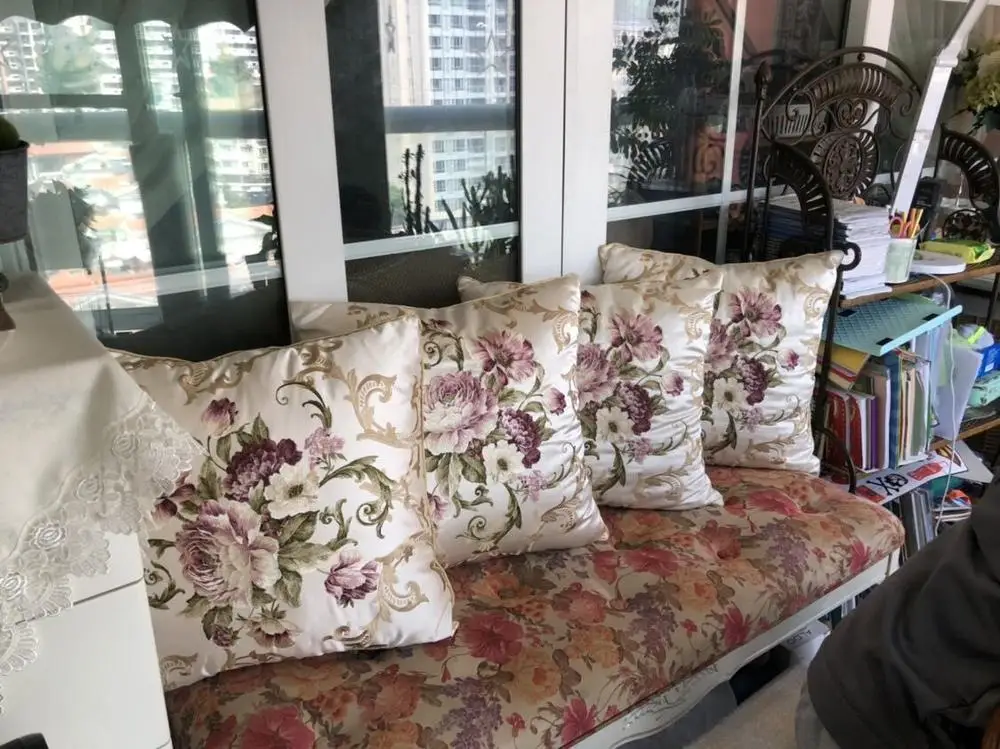 Роскошная вышитая шелковая декоративная подушка для дивана чехол подушки от