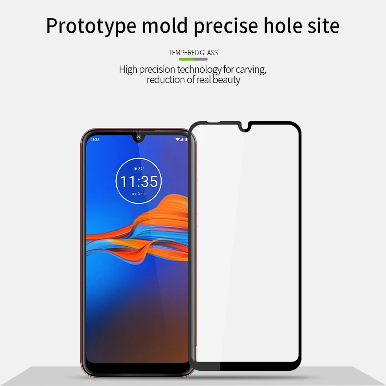 Закаленное Полноразмерное Защитное стекло для Motorola Moto E6 Plus Защитная пленка |