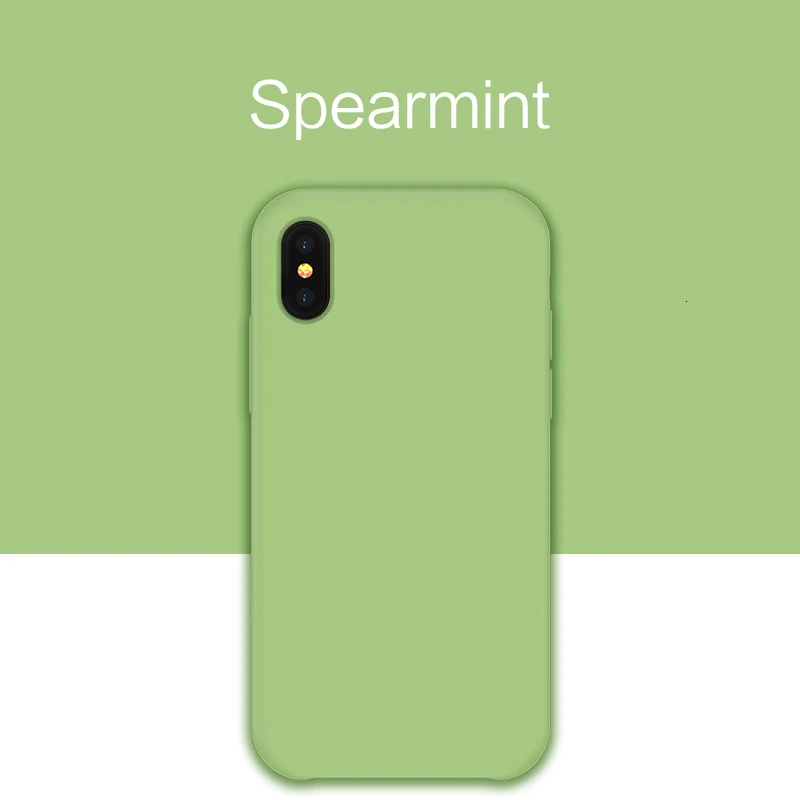 Spearmint Силиконовый чехол для iPhone 11 Pro Max, однотонный жидкий силикон, бампер для iPhone XR XS 7 8 Plus Funda Coque - Цвет: Spearmint