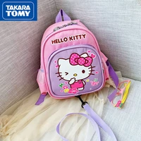 takara tomy fashion cartoon hello kitty waterproof and anti lost backpack simple and comfortable childrens school bag