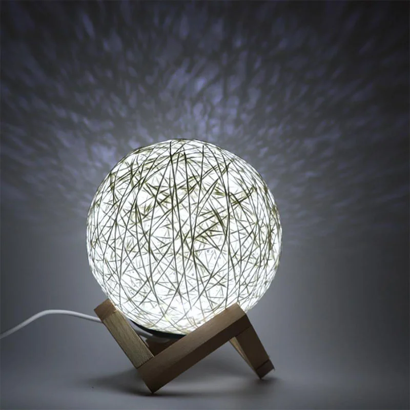 

Светодиодный ночник ручной работы, плетеный ночник из ротанга, абажур, прикроватный ночник для гостиной, спальни, декоративное освещение дл...