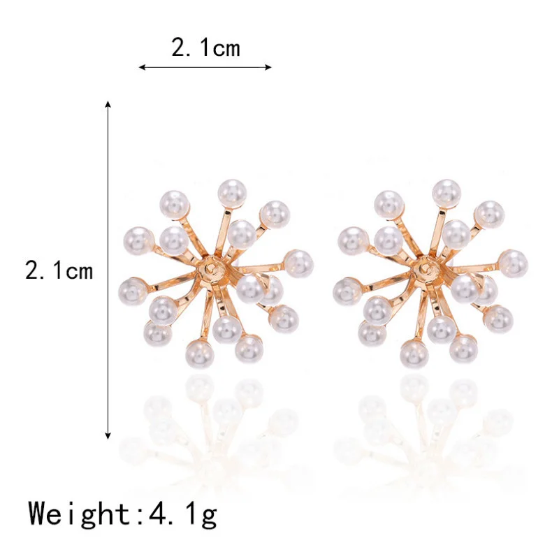 

Simple Acrylic Snowflake Flower Pearl Earrings for Women Party Wedding Jewelry 2021