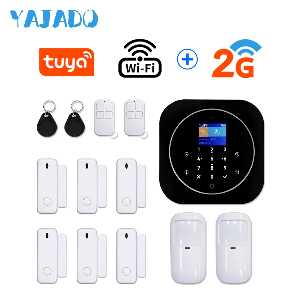 WiFi GSM сигнализация Система безопасности домашняя охранная комплект Tuya Smart 433 МГц