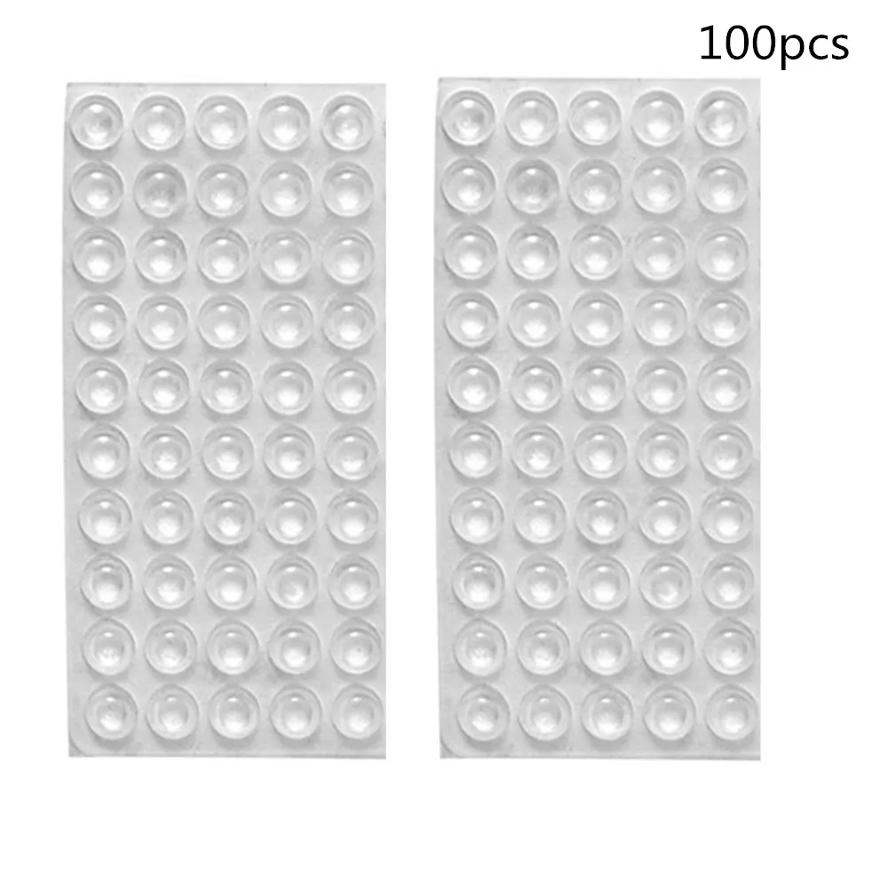 100 PCS 50/100 шт, Силиконовая накладка, самоклеющиеся ножки, амортизатор, силиконовые накладки для ног, прозрачный полукруг, для дверей, ящиков шкафа, коврик - Цвет: 100 PCS