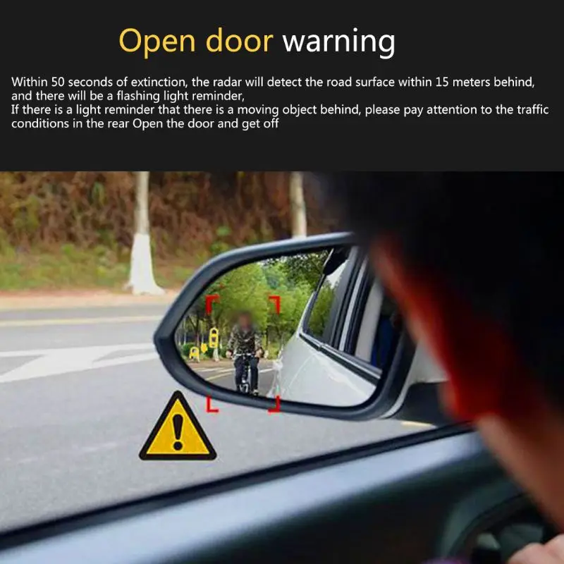 BSM-24 Two-color Light Warning Microwave Sensor Blind Spot Mirror with Power |