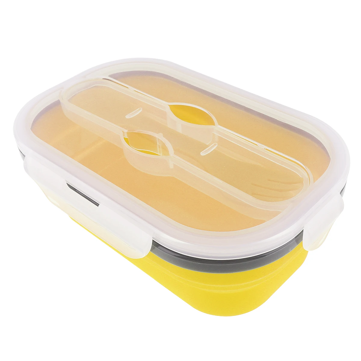 4 цвета силикона 800 мл масштабируемый складной Ланчбокс Bento Box с уплотненной пряжкой карты и три назначения посуда