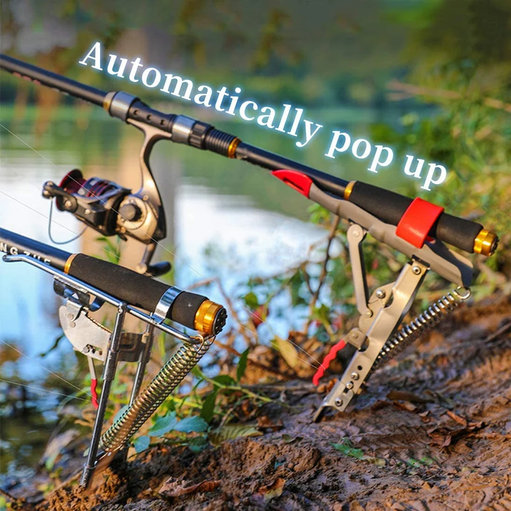 Automatic Spring Fishing Rod Holder Folding Stand for Bank Mount Adjustable Sensitivity Pole Rack Bracket | Спорт и развлечения