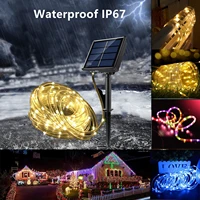decoration of yard and garden solar light outdoors led festoon tube rope string light 1222m for christmas new year party decor