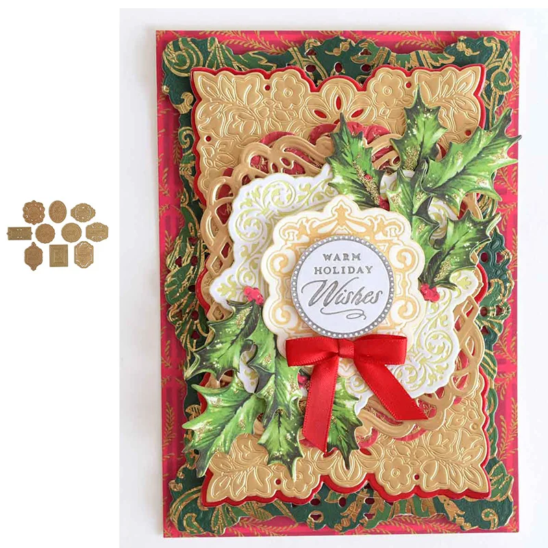 

Hot Sale Christmas Sentiment Impression New Metal Cutting Dies 2021 Scrapbook Diary Decoration Embossing Template Greet Card