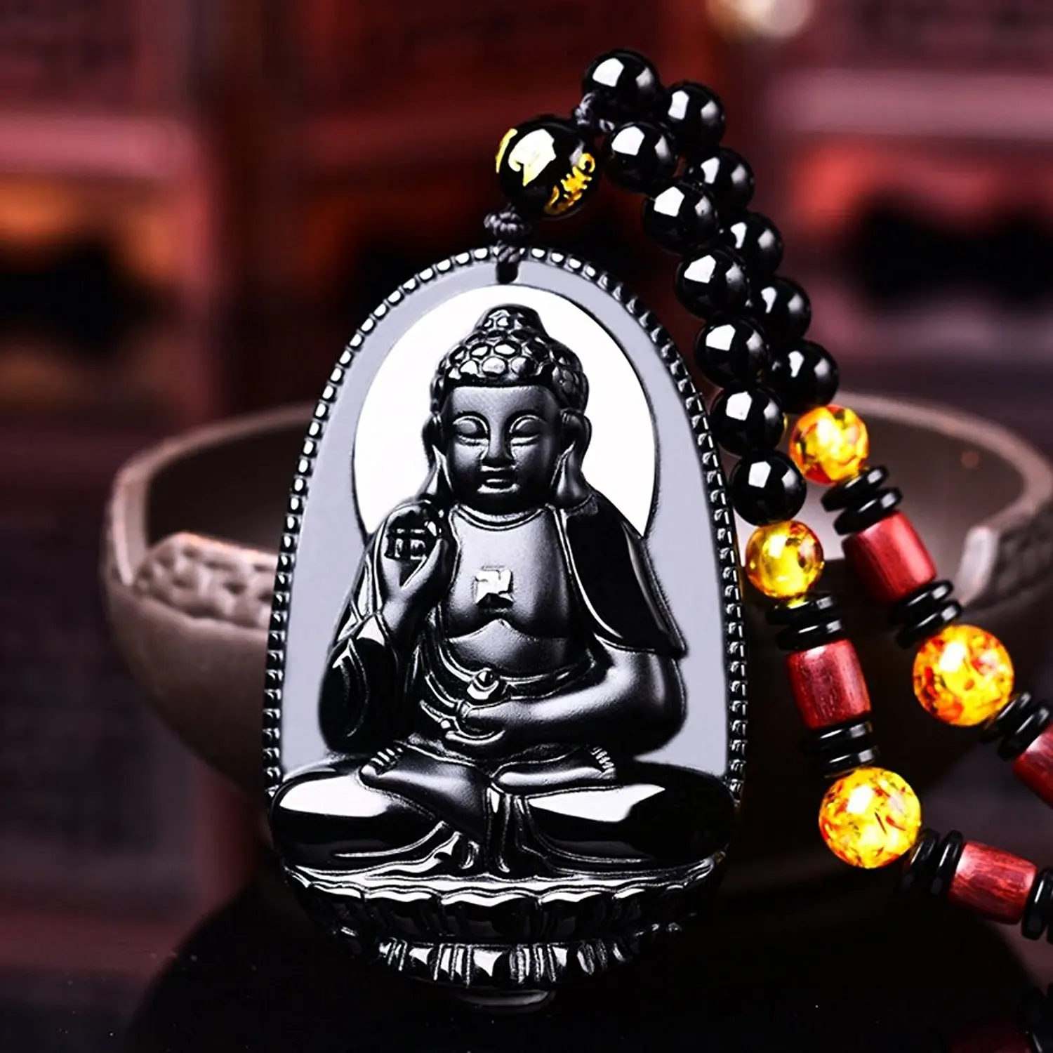 LETSFUN Изящные Ювелирные изделия подвеска Будды ожерелье Бодхисаттва амулет