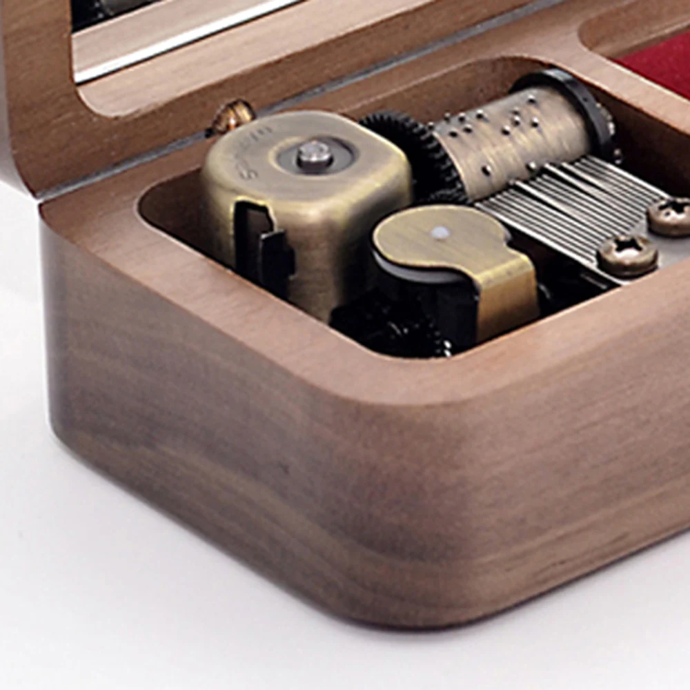 Музыкальная шкатулка из твердой древесины для колец практичный подарок на день