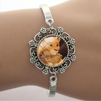 disney lion king lace bracelet simba adventure picture cabochon bracelet dome bracelet minnie photo glass bracelet send friend