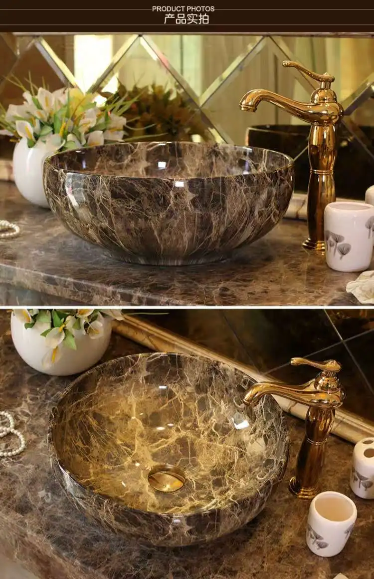 Круглая керамическая раковина для умывальника ванной комнаты | Обустройство