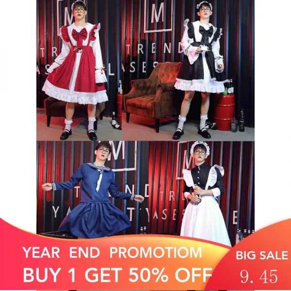 

Disney For Men Maid Costume Women's BosscosplayClothing Cute Lolita Fake Niang Cafe Anti-String Large Size Clothes