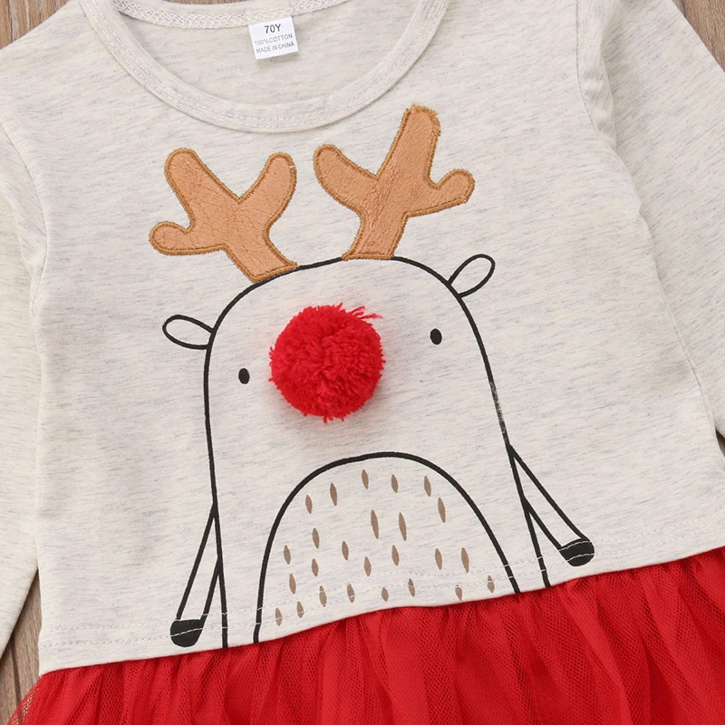 

Christmas Toddler Girl Clothes Cartoon Long Sleeve Dress+Pants Girls Outfits Lovely Baby Kids Xmas Clothes Sets 1 2 3 4 Years