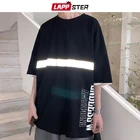 LAPPSTER Мужская негабаритная Японская уличная одежда футболки с отверстиями 2019 Мужская Harajuku белая футболка с длинным рукавом хип-хоп Kpop одежда 5XL