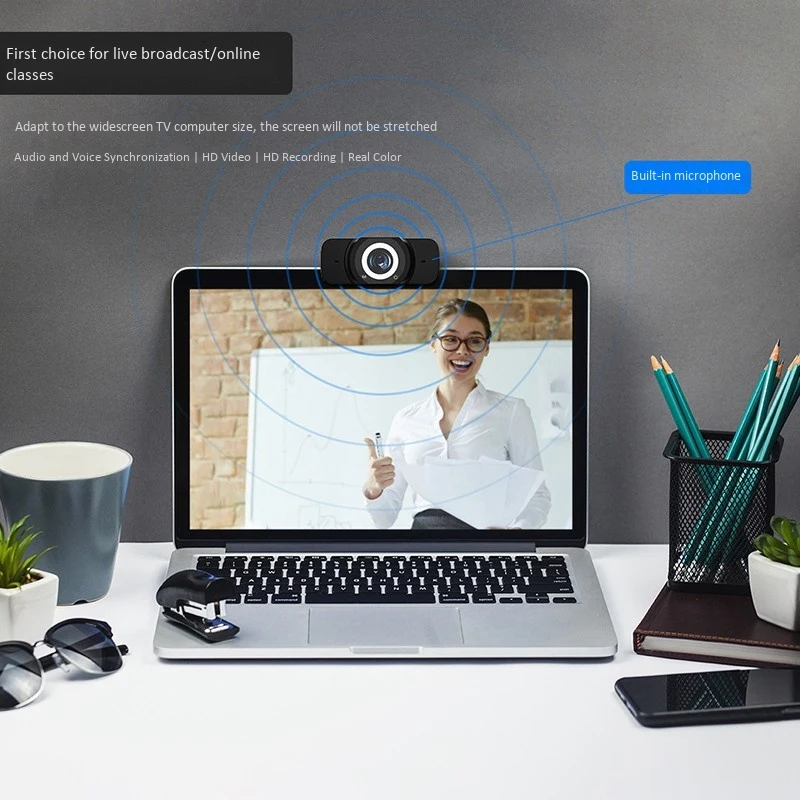 

USB Computer Camera 1080P with Microphone Computer Camera Drive-Free with Camera Privacy Cover