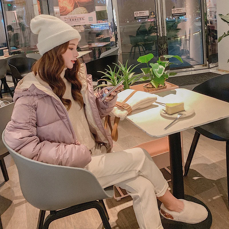 2019 зимняя куртка пуховик Для женщин ультра длинный рукав светильник вниз Теплый