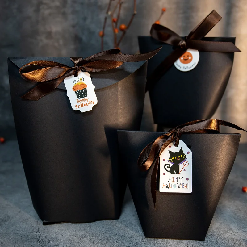 

50pcs Halloween Tags Bat Skull Pumpkin Gift Packing Hang Tag Horror Party Favors Decoration Cards DIY Candy Bag Wrapping Tag