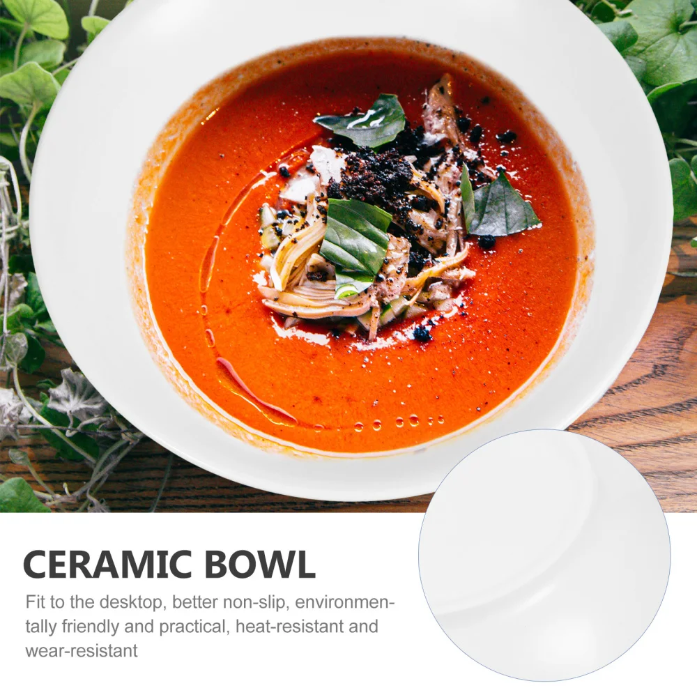 

2pcs Dessert Salad Bowls Restaurant Rice Bowls Kitchen Supplies (White)