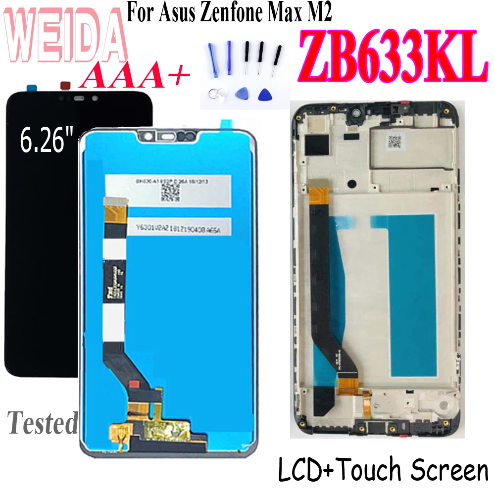 Оригинальный ЖК дисплей WEIDA для Asus Zenfone Max M2 ZB633KL с сенсорной панелью ZB632KL Lcd X01AD|Экраны мобильных телефонов| |