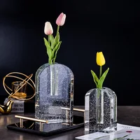 Nordic Crystal Glass Vase Creative Luxury Transparent Bubbles Hydroponic Systems Flower Pot Home Decoration Accessories