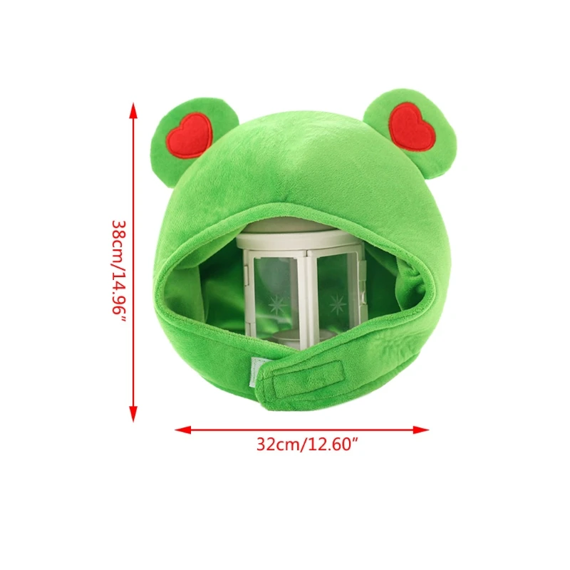 

Red Heart Embroidery Cute Cartoon Frog Plush Hat Animal 3D Stuffed Toys Headgear X7XE