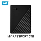 WD 5 ТБ мой паспорт портативный внешний жесткий диск Защита от пароля HDD USB 3,0 совместимый черный