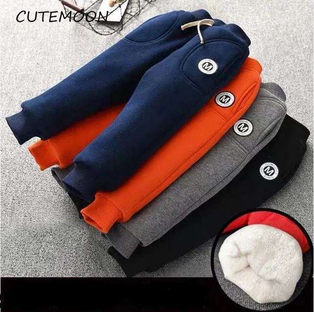 CUTEMOON/штаны для мальчиков Длинные брюки Плотные теплые Сезон зима весна Брюки