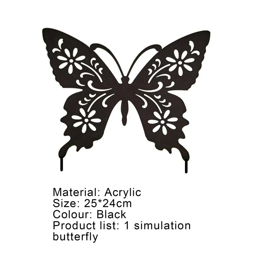 

Animal Statue Eco-friendly Vivid Acrylic Simulation Butterfly Wall Ornament for Garden