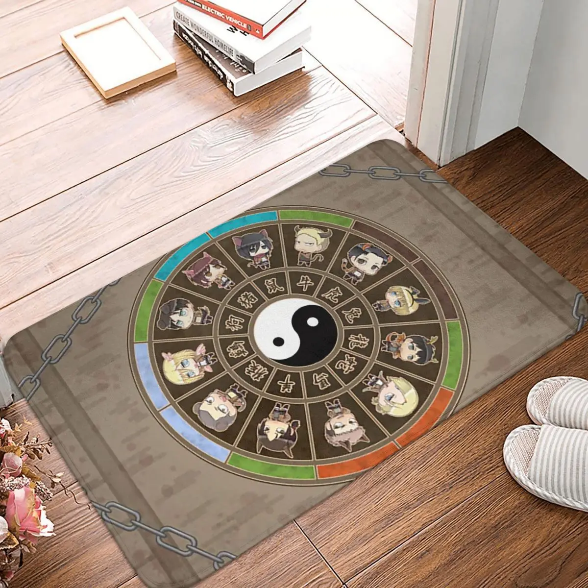 

Мультяшный Придверный коврик «атака на Титанов», современный мягкий напольный ковер для ванной комнаты, интерьерный коврик Инь и Ян, декора...