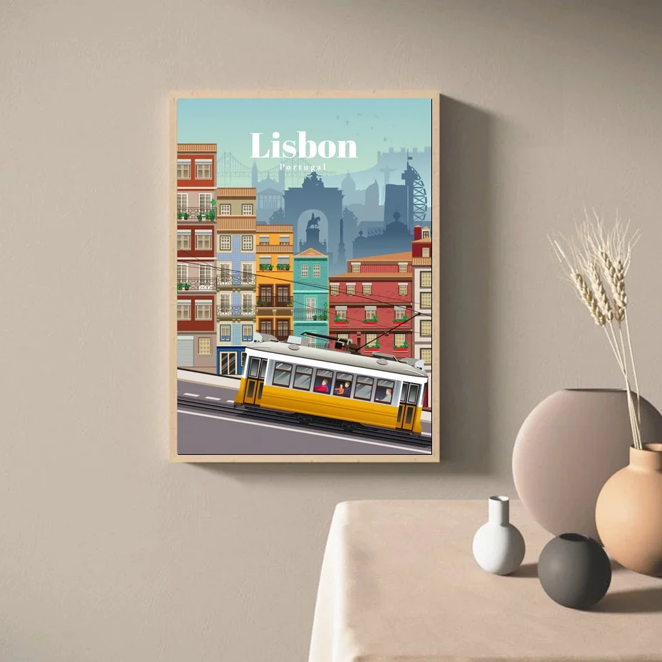 Постер из Португалии в Лиссабоне настенный Декор для дома и офиса постер с картой