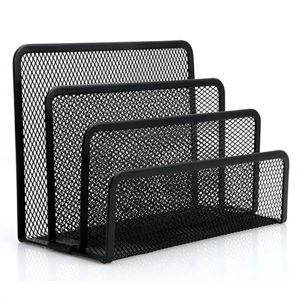 

Black Grid Desktop File Data Storage Rack Desk Office Tool Organizer Document Tray Bookshelf