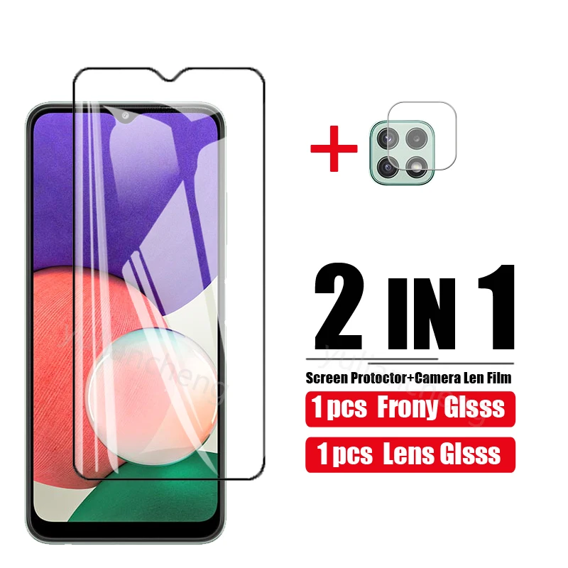 

Tempered Glass For Samsung Galaxy A22 5G Screen Protector Full Cover Camera Lens Film For Samsung Galaxy a22 5g Sansung Glass