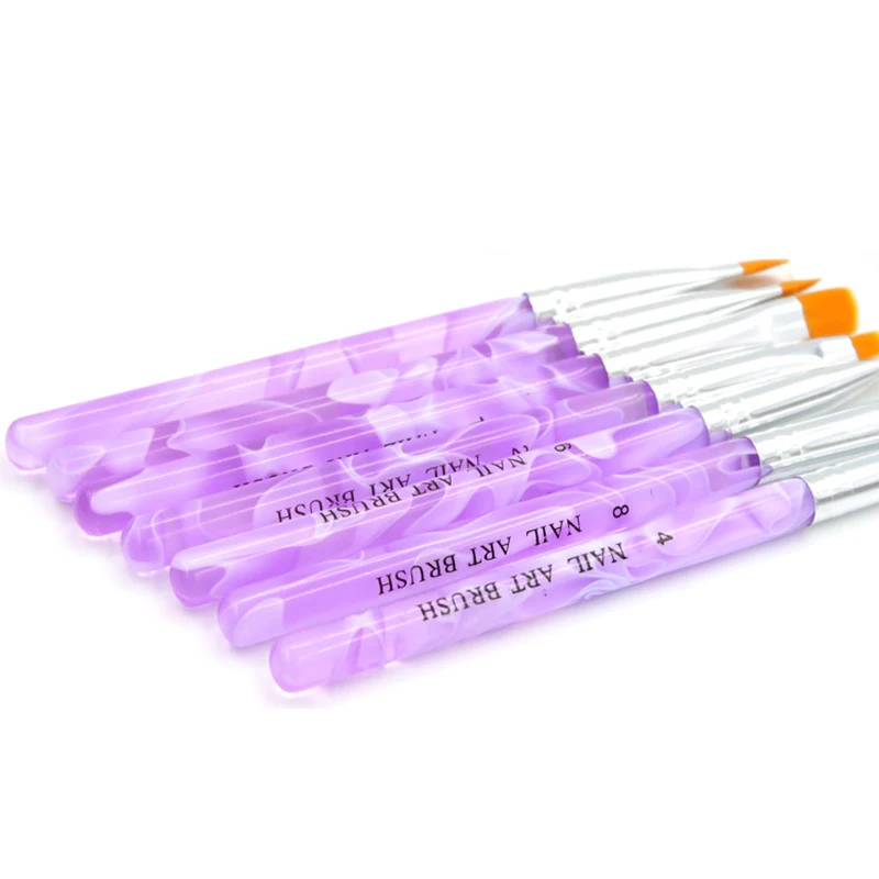 Набор кистей для ногтей 7 шт./компл. волоконная кисть с акриловой ручкой УФ геля