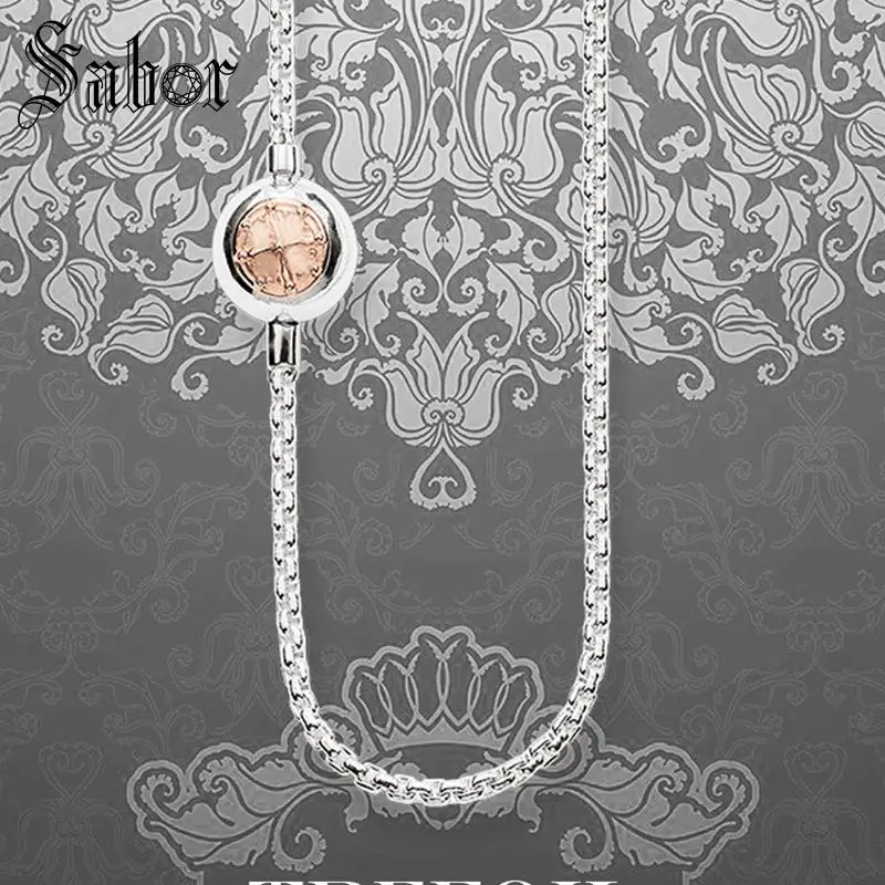 Колье цепочка с цепочкой в виде Розы модные серебряные ювелирные изделия подарок