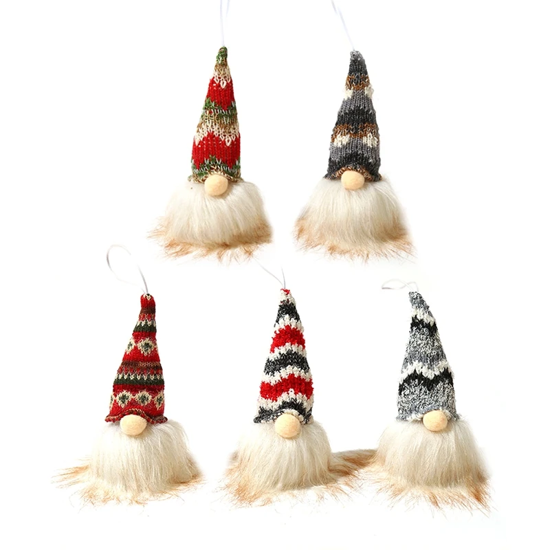 

AF88-Рождество с огнями, светящаяся карликовая плюшевая кукла, белая борода, Безликие куклы, подвесные украшения для дома, реквизит для рождес...