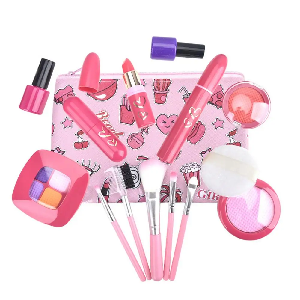 

Pretend Kids Makeup Set Simulation Cosmetics Set Pretend Girls Makeup Toys Pink Non-toxic Plastic Make Up Toys Play House Toys