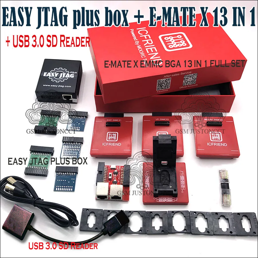 Новые оригинальные z3x легкий jtag плюс коробка + E MATE X 13 в 1 / эмате памяти на носителе