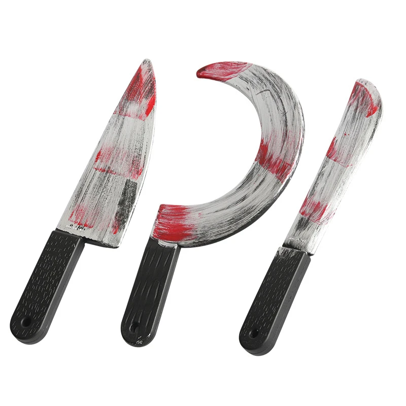 Плащ для Хэллоуина накидка головной убор имитация пластикового кровавого ножа