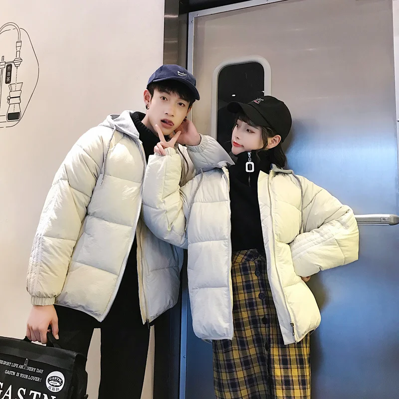 Liketkit мужские и женские зимние куртки 2019 повседневные свободные пальто в полоску