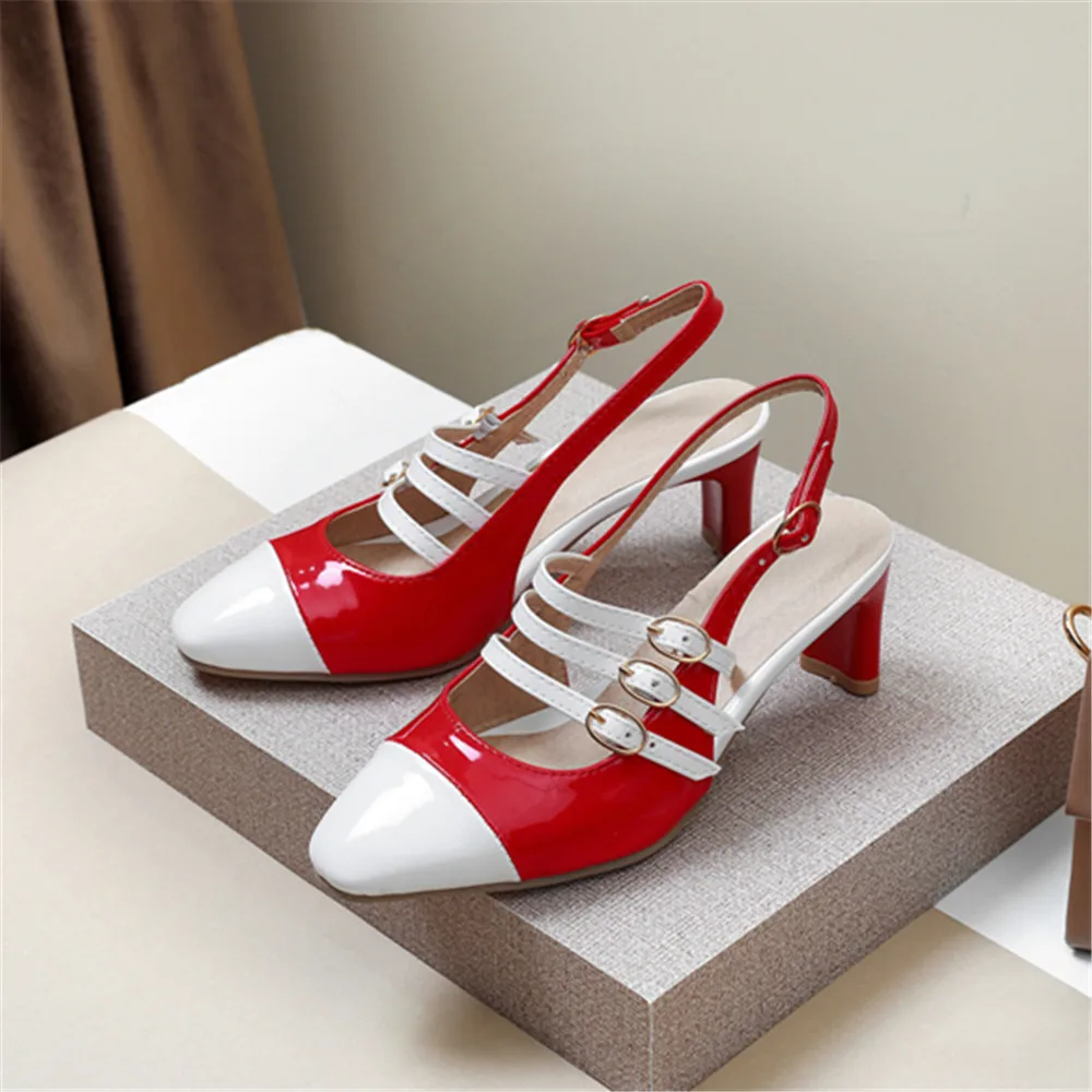 Летняя обувь Женские босоножки Модные женские на высоком квадратном каблуке с