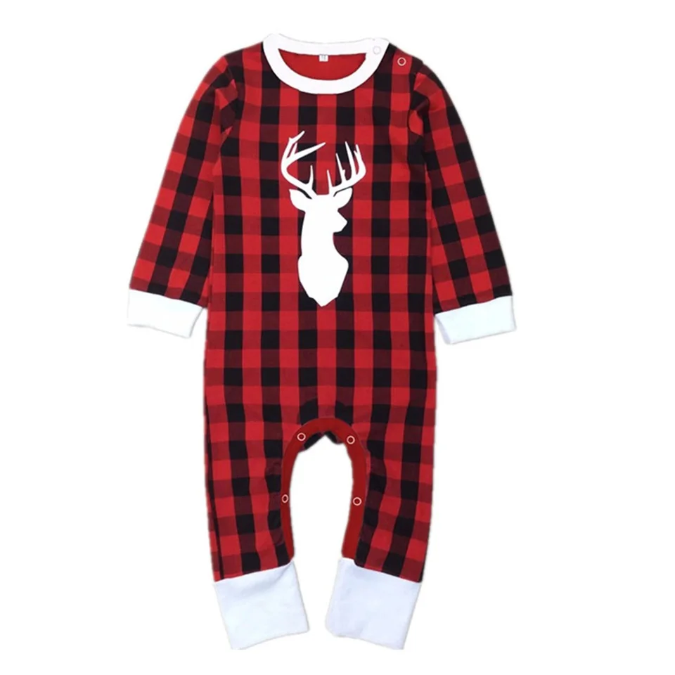 Рождественский комбинезон для маленьких мальчиков и девочек Зимняя Красная