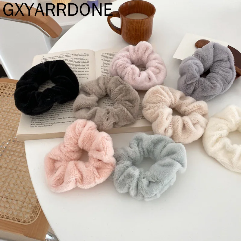 

2020 зимнее пальто с искусственным мехом Scrunchies меховые резинки для волос для женщин и девочек, "конский хвост", держатели резинка для волос рез...