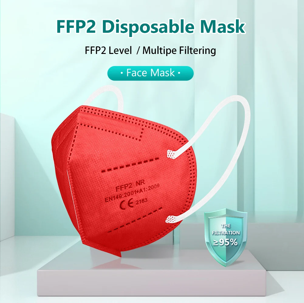 Маска для взрослых Mascarilla FPP2 Homologada 5 слоев KN95 FFP2Mask CE FFP 2 9 цветов FFP2