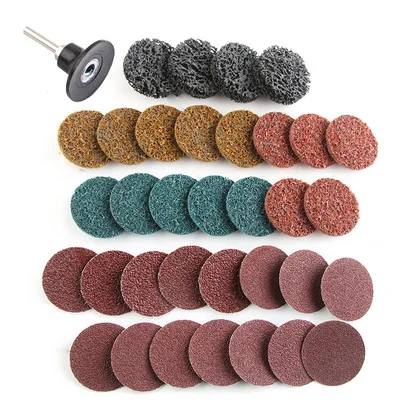 

35 шт 2 дюймовые наждачные круги рулонный замок Зачистка поверхности полировка дисков наждачная бумага быстрая смена диска для вращающихся ...
