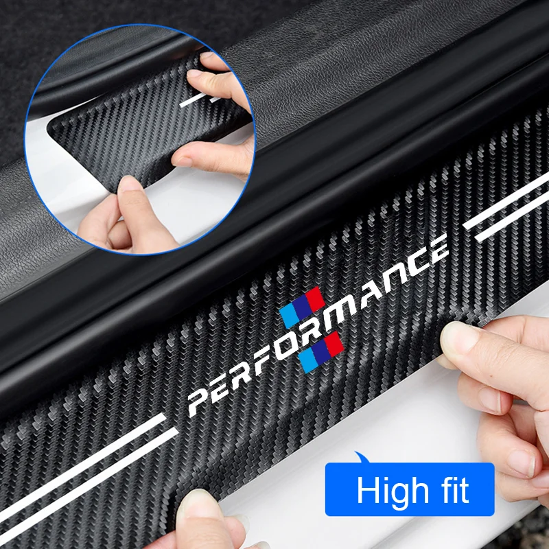 

For BMW M E91 E46 E92 E93 M3 E60 E61 F10 F07 m5 m6 m7 x4 x5 x1 e30 e39 e46 Car Sticker Door Carbon leather Fiber Sill Plate