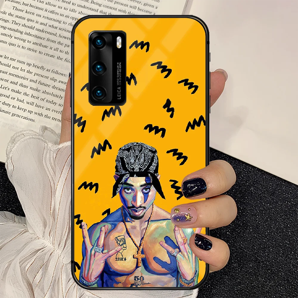

Rapper 2pac Tupacs Phone Tempered Glass Case Cover For Huawei P Nova Mate 5T 20 30 40 E Pro Lite Smart 2019 2021 Cell Funda